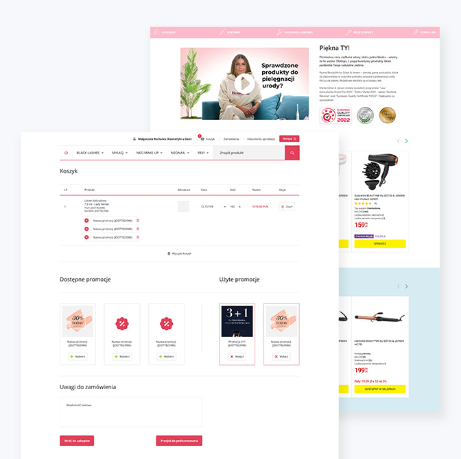 Rozbudowane moduły promocyjne, upselling i crosselling